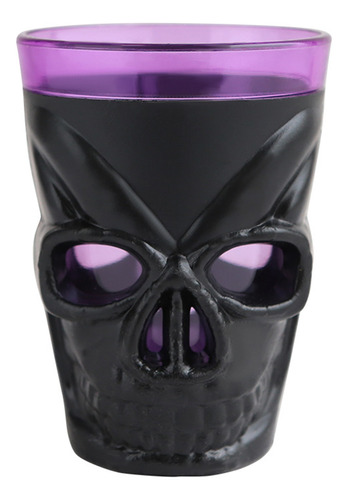 Vaso Incandescente De Plástico Con Forma De Calavera Morado/