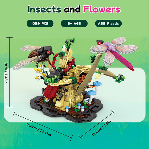 Juego De Construcción 6 En 1 De Flores E Insectos