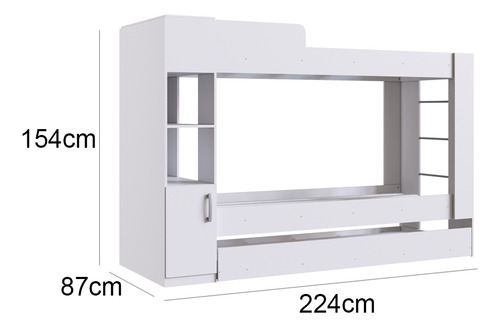 Cucheta Tricama Cama Juvenil Dormitorio Blanca Blanco