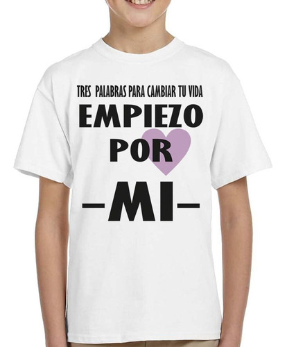 Remera De Niño Frase Tres Palabras Para Cambiar Tu Vida