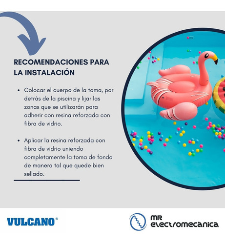 Toma De Fondo Vulcano Esquinero Piscina Fibra Vidrio 125003