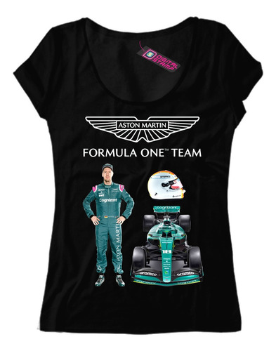 Remera Mujer Sebastian Vettel Aston Martin F1 1 Dtg Premium