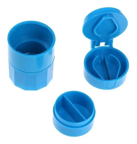 Dividir Partir Triturar Pastillas Tabletas 4 En 1 Azul Todo