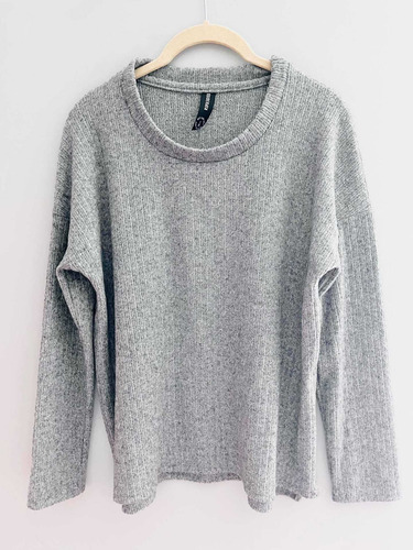 Sweater Gris Oscuro Elastizado Oversize De Mujer Desiderata