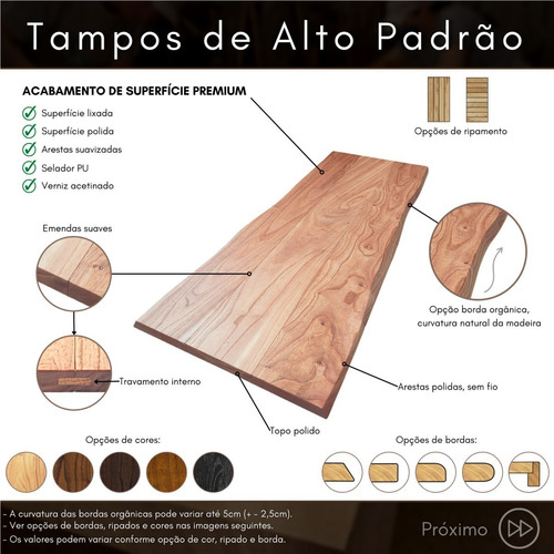 Tampo Madeira Tratada Para Bancada Balcão Pia Cozinha 200x53