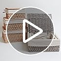 Cesta De Mimbre Con Tapa Para Almacenamiento De Papel