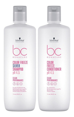  Kit Bc Clean Color Freeze Silver Schwarzkopf Shamp E Cond 1l