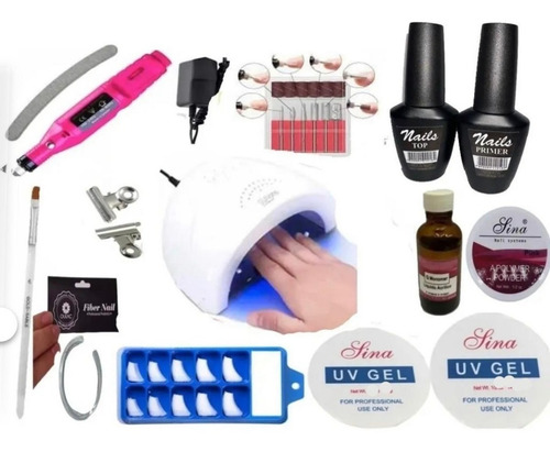 Kit Unhas Acrigel Gel Sina Fibra Completo Presilha 342