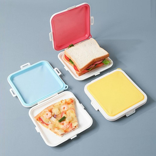 4 Colección Sandwich Box Contenedor De Almacenamiento De