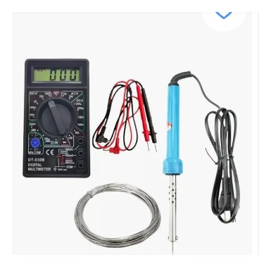  Kit Tester Multimetro Digital Cautín Para Soldar 60w Estaño