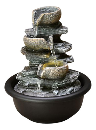 Pequeña Fuente De Mesa Con Luz De Escena Mini Cascada Con