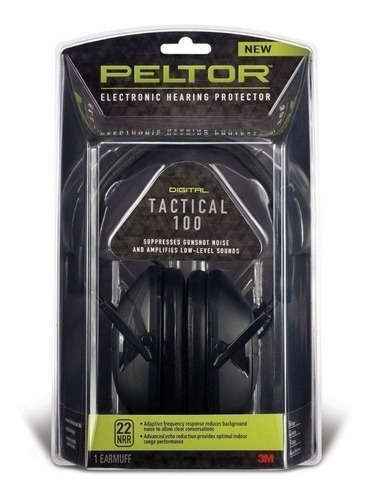 Abafador Eletrônico Peltor 3m Sport Tactical 100 Cor Preto