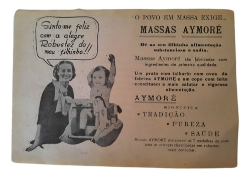 Propaganda Antiga Massas Aymoré 1940 Folheto  440