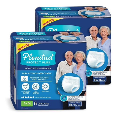 Imagen 3 de 3 de Ropa Interior Plenitud Protect Plus X 8 Unidades Pack X 2