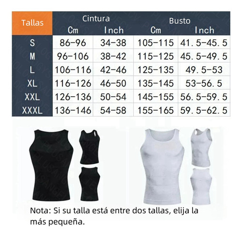 . Faja Hombre Camiseta Reductora Modeladora, 3pzs