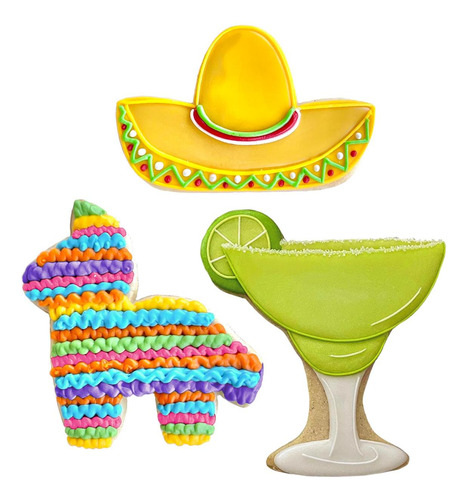 Cinco De Mayo Cookie Cutters 3-pc Set Hecho En Ee Uu Por