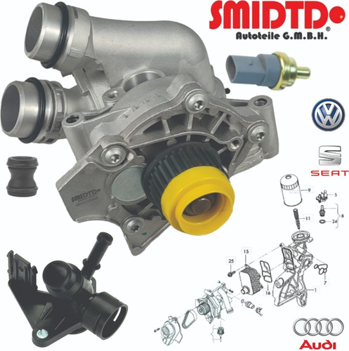 Bomba Agua Completa Aluminio Y Brida Vw Gti 2.0 Tsi 13-17