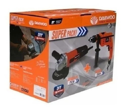 Imagen 7 de 10 de Combo Amoladora Angular Daewoo Daag Daag115-75b De 50 Hz