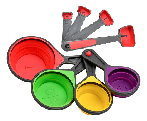 Js Juego De Tazas Y Cucharas Medidoras De Silicona