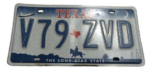 Placa De Auto, Matricula Texas V79zvd Blaca (Usado)