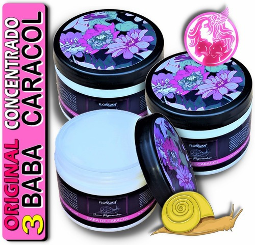 3 Crema Regeneradora Baba De Caracol Florigan 350gr C/u Tipo de piel Seca