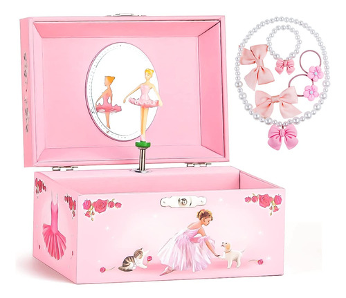 Caja De Almacenamiento De Joyería Musical Para Niña Con T.