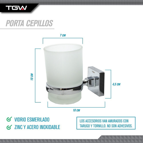 Imagen 2 de 9 de Set Kit Accesorios Baño Ducha Acero Inoxidable 6 Piezas Tgw