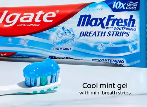 Pasta De Dientes Colgate Max Fresh, Tiras De Aliento 206g