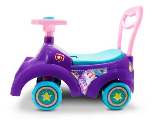 Montable Unicornios Carrito De Plástico Niñas Color Rosa