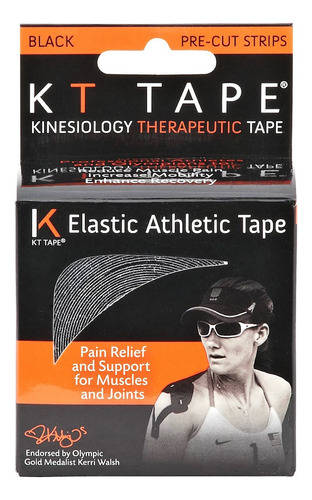 Kt Tape Cinta Elástica Vendaje Deportivo 20 Pzas Black