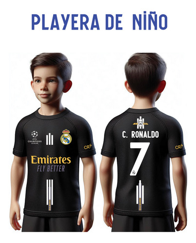 Playera De Niño Cr7 C. Ronaldo Real Madrid Dry Fit