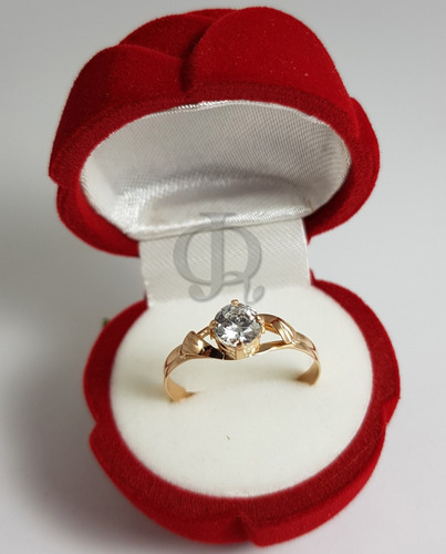Imagen 2 de 7 de Anillo Compromiso Cintillo Solitario Oro 18k A210 Pre