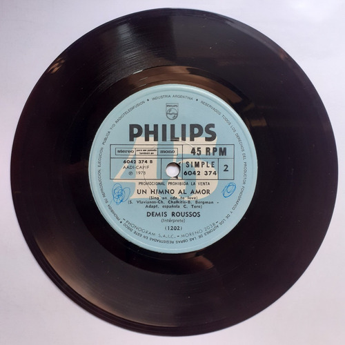 Vinilo Simple - Demis Roussos (mañanas De Terciopelo) (Usado)