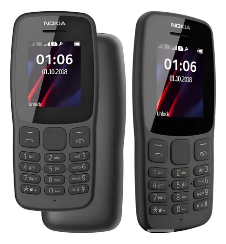 Nokia 106 Dual Sim Teléfono Llamadas Radio Linterna. Negro