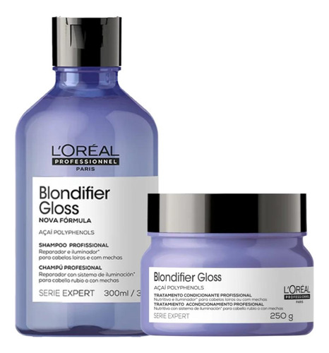Kit Loreal Blondifier Gloss Shampoo 300ml+mascara 250gr