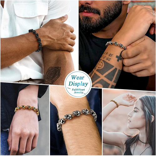 Pulsera De Cala Gótica Para Hombres, Mujeres, Acero I...