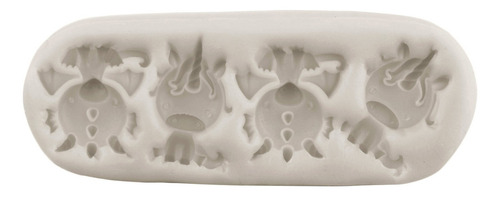 4pcs Molde De Silicona Unicornio Fondant Chocolate Resina Color Gris