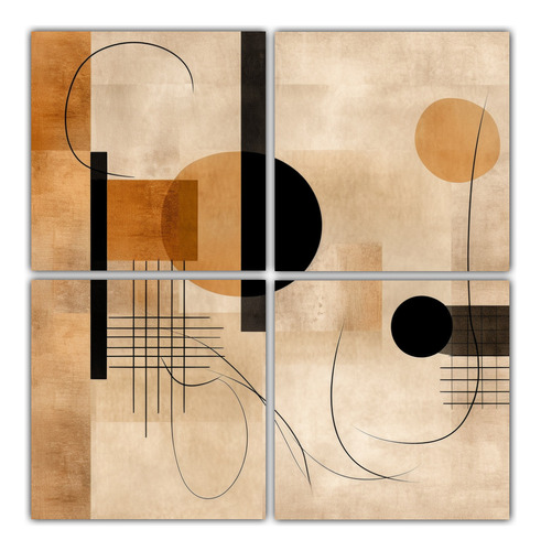 100x100cm Cuatro Cuadros Diseño Motivo Minimalist Abstract 