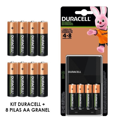 Duracell Baterias 4 Aa 2500mah Recargable + 8 Pilas + 8 Aaa