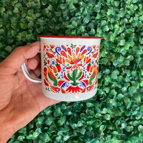 Taza Peltre  Tenango D4 Diseño Mexicano Mexico