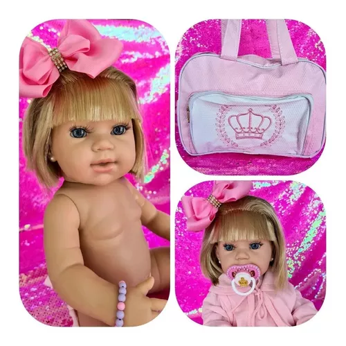 Boneca Bebê Tipo Reborn Realista - Kit Acessórios - ZOOM