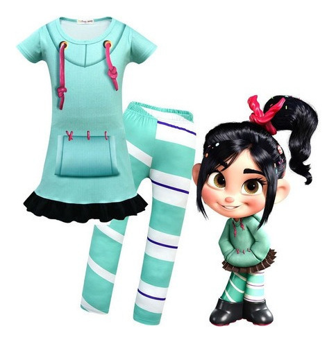 Vanellope Von Schweetz Traje De Cosplay Conjunto Completo