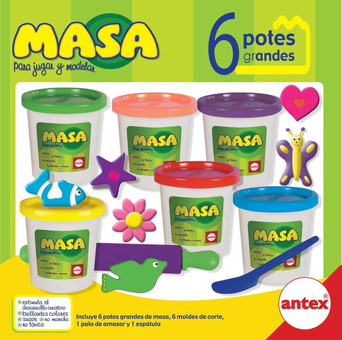 Masa Para Moldear 6 Potes Grandes Original De Antex