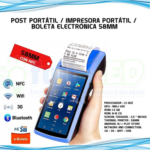 Impresora Termica Pos Boleta Electrónica 58mm Portatil