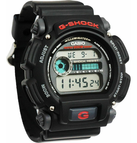 Reloj Casio G-shock Illuminator Hombre Dw-9052-1vdr Sumergible 200 Metros Con Cronometro Y Mas