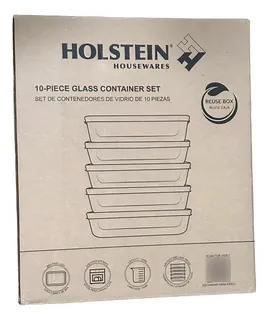 Juego De 5 Contenedores Herméticos De Cristal Holstein