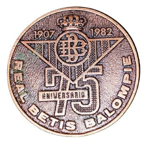 Medalla Real Betis Balompie España 75 Años 1907-1982  Vf.
