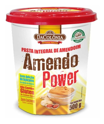 Pasta De Amendoim Integral Dacolônia Amendo Power Pote 500g