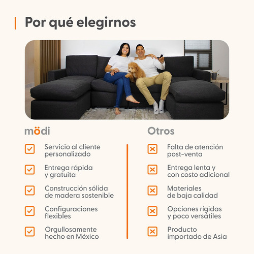 Sala Seccional Modular Esquinera De 6 Plazas + Pillow Pack Gris Oscuro Liso
