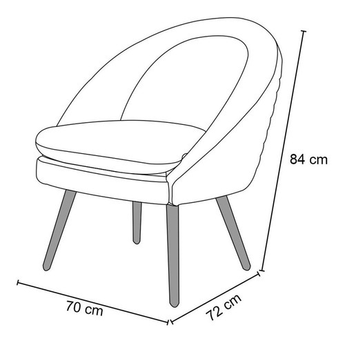 Kit 2 Poltronas Decorativas Pés Palito Rafa Linho Verde Desenho do tecido Liso